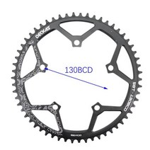 Deckas-체인링 130 BCD 라운드 시마노 5700 50 52 55 58 T 60T 로드바이크 체인 휠 130bcd sram red, 02 52T black