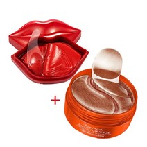 콜라겐 60Pcs 아이 패치 및 체리 드레이팅 세럼 립 마스크 안티 모이스춰 뉴 스킨 케어, 12 set j