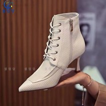 셀럽당 분위기 앵클 부츠 여 가을 겨울 기모 스틸레토 힐