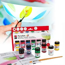 [B1P] 마라부 도자기 세라믹물감 포셀린 6색+붓 스타터세트 _ 도자기물감 세라믹공예 글라스물감 도자물감 유리물감 포세린물감 포쉘린물감 ( B1P / 83889EA ), 본상품선택