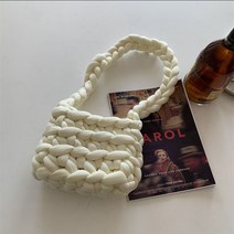 [추천하다]손뜨개 가방 완제품 백니트 숄더 울 가방 손뜨기 가방 귀엽고 멋쟁이 여성용 가방