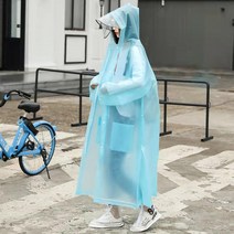 코지위크 모던 고급 다회용 EVA 패션 레인코트 우비 A09, XL, 블루, 1개