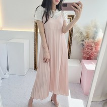 비니케이즈 무배 쉬폰 플리츠 브이넥 뷔스티에 하객룩 모임 바캉스 주름 끈나시 롱 원피스 3컬러