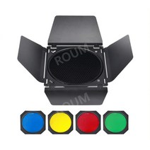 스튜디오 외장 플래시 스피드라이트 스트로보 스트로브 Godox BD-04 컬러필터 디퓨저, 반사판 + 컬러필터 4색