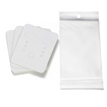 진열용품 매장집기 행사매대가방 50 개 포함 귀걸이 카드 고양이 쥬얼리 디스플레이 포장 골판지 귀 스터, 01 50pcs Card 50pcs Bag, 08 3.8x2.8cm White