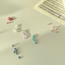 [6개]관통형 5mm 앙증 하트 팬던트 3-06 비즈반지 재료 키링 악세사리만들기 diy, 핑크