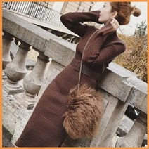 트위드 니트 롱 원피스 벨트포함 추천 드레스 옷 여성 여자 의류 상의 여친 룩 트렌드 코디 스타일 의상 대학생 외출 패션 패셔니스타 디자인 룩북 유행 봄 겨울 하객