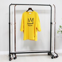 코코디피 이동식 옷가게 옷걸이 행거 의류 매장용 디스플레이 인테리어 철제 헹거, 검정색