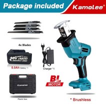무선전동톱 전기 원형 경량 고출력 Kamolee-3600W 12000SPM 브러시스 무선 전기 왕복 톱 가변 속도 금속 목, 03 One Bat Brushless_01 미국