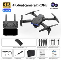 K3 RC 쿼드콥터 드론와이파이 FP 4K HD 전문 광각 카메라 하이 홀드 접이식 드론, 07 K3 2 Camera Black