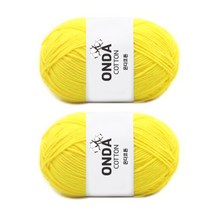 온다코튼 뜨개실 코바늘실 코튼실 면사 면실 50g x 2P, 아기노랑