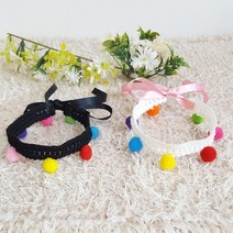 강아지스카프 폼폼스카프 애견스카프, 화이트, 1개