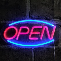 오픈 LED네온사인 간판 파티조명 홈바 가게인테리어, 3걸이식네온사인-오픈