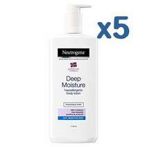 Neutrogena 딥 모이스춰 센서티브 바디로션 저자극성 400ml x5개 Deep Moisture Body Lotion Hypoallergenic, 5개