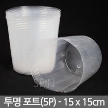 투명 초화 포트 3.8치(12x12cm) 5개 - 화분 폿트 비닐 모종 육묘 삽목 파종 텃밭 묘목 베란다 채소