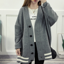 여자 망토 가디건 간절기 기본 여성 베이직 니트 브이넥 데일리 울 카디건