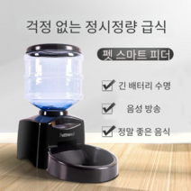 강아지 고양이 사료 급식기 자동 정량 배식기 공급기, B형 5.5L 배터리 USB 겸용