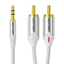 벤션 실버 프리미엄 3.5mm 스테레오 to 2 RCA 오디오 케이블 BCNI, BCNIL-10m