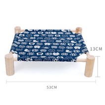 강아지 해먹 캠핑의자 단단한 나무 고양이 침대 지상 애완 동물 캠핑 개 이동식 내열 안티 쿨 소파 액세서리, [03] blue