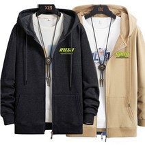 남성 빅사이즈 후드집업 오버핏 맨투맨 코트 바람막이점퍼 기모(있음/없음)