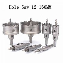 12160mm TCT 코어 구멍 톱 드릴 비트 금속 스테인레스 스틸 목재 절단 두꺼운 플레이트 커터 드릴링 도구 카바이드 팁, 82mm
