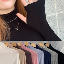 쏘유마켓 쏘유마켓 여자 스판 핸드 워머 반목 폴라 티셔츠 (6193432)