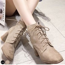 도오빠 여성 워커 앵클 부츠 스웨이드 워커힐 레이스업 여자워커힐_아슬라