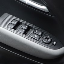 더뉴레이 윈도우 버튼 패널 카본 스티커 기스방지 보호 가드 차량용품, 더뉴레이 윈도우패널 - 레드카본