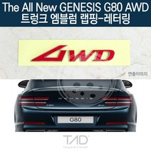TaD 더올뉴 제네시스 G80 AWD 엠블럼 랩핑 레터링 RG3, 실버헤어라인(엠블럼미포함)