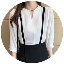 화이트 쉬폰 블라우스 셔츠 21CH77