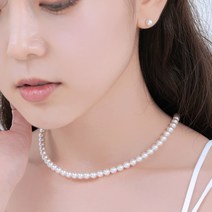 진주목걸이 혼주 여성 핵진주 왕 진주 스와로브스키 14k 골드필드 목걸이 귀걸이 세트 케이스 이어링