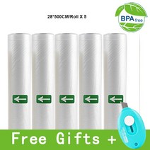 업소용진공포장기 정육진공포장기 생선진공포장 진공 식품 보호기 실러 백 롤 고기 과일 야채 너트용 수비드 보관 포장 12 cm 15 20 25 28cm, 28CM 5 Rolls
