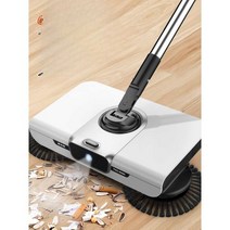 무동력 스위퍼 빗자루 대용 먼진 쓰레기 청소기 흡입, 라이트 포함 화이트(천3장+스크래퍼+브러쉬)
