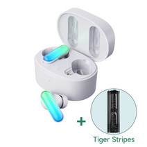 HHOGene GPods 라이트 블루투스 이어폰 그리스미스/이어폰쉘 4종/App제어/라이트 효과/블랙프라이데이, 이어폰 White+Tiger 쉘