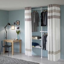 왕자행거 왕자 어바웃드레스룸3P-선반_엔젤스트라이프_753(S), 1.모카크림-753(SM)