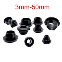 검정색 3mm-50mm 고무 스냅 온 그로멧 구멍 플러그 엔드 캡 마개 와이어 케이블 보호 부시, 6x8mm 10개