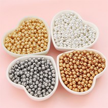 금속 구슬 메탈 볼 비즈 공예 재료 5종, 3.2mm (10g/약180개), 라이트골드