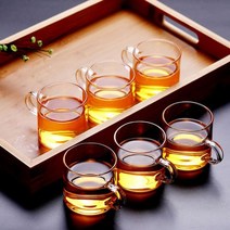 [로하티]순수 내열유리 찻잔 6p세트 꽃차 투명찻잔, 상세 참조, 색상:옵션없음
