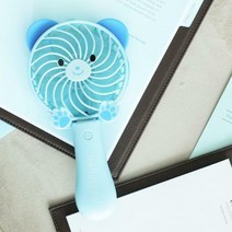 곰돌이선풍기 미니선풍기 저소음 휴대용선풍기, 곰돌이선풍기_블루