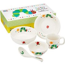 [일본정품] kaneshotouki 807115 어린이용 harapeko aomushi 라면 그릇 직경 14.5cm 어린이용 식기 흰색, 식기 선물 세트
