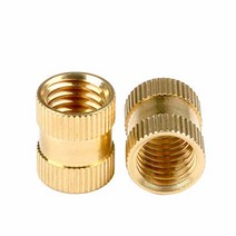InsaiL 50개팩 M5x12.0mm OD8.0mm 암나사 황동 널드 스레드 인서트 임베드먼트 너트 C3604