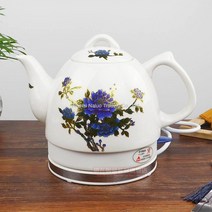 포트 징더전 도자기 가정용 전열 물주전자 찻주전자 티 생활용 끓인물주전자 용셀프단전 전기, T06-1L색상변화 스타일-부귀 풀