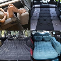 JS automotive 자동차 자동충전 에어매트 차박 취침 물놀이 매트리스 쿠션 에어펌프 시거잭펌프 공기충전 매트, 퍼플