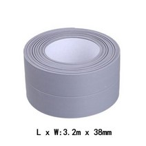 창호 샷시 샤시 자재 부속 부자재 철물 부품 3.4m x 38mm 22mm Windows 목욕 테이프 씰링 스트립 Pvc 주방 방수 벽 스티커 셀프 접착 솔기 화장실 코너 씰, 3.2m x 38mm Gray