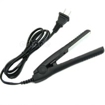 새로운 핫 미니 휴대용 블랙 핑크 블루 블루 세라믹 아이언 헤어 스트레이트너 컬러, 검은색