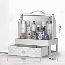 JINGHENG2단 3단화장품정리대망홍 화장품 수납함 방진 아크릴 데스크톱 화장함 화장대 화장품 립스틱 진열대, B형 라지 리스트 [화이트] 뽑기