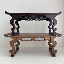 백수소반 다과상 2size 2color 원목 천연옻칠 개다리소반 찻상 전통 카페 트레이 상, 정제칠원목엔틱