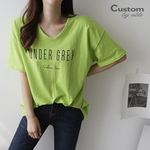 커스텀에이블 영문 나염 컬러풀 반팔 티셔츠 C2303TS043B