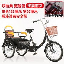 성인 세발자전거 삼륜 노인자전거 경량 인력거 어른용, 20인치_블랙_더블체인