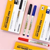 마이펜 마이 네임펜 (검정/빨강/파랑) 유성 (12자루), 파랑, 파랑
